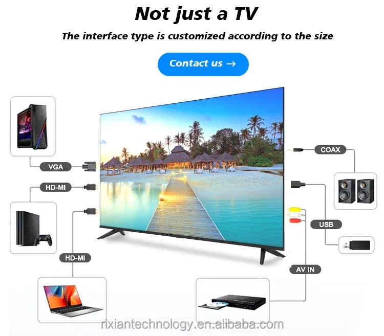 Android LED Smart TV 43 50 55 65 Inch Frameless LCD HD TV Hotels Verified Quality Lcd Screen Display