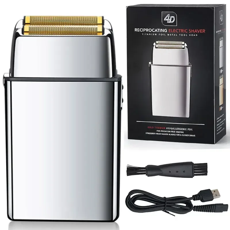 Rechargeable Metal Barber Hair Beard Electric Shaver For Men Electric Razor Bald Head Shaving Machine Finishing Tool