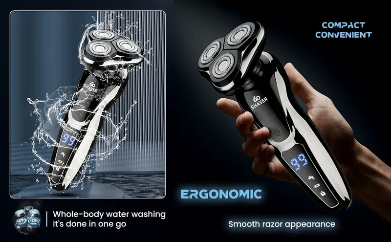 Rechargeable Electric Shaver for Men All in One Trimmer Set with Nose Trimmer Sideburns Trimmer Face Cleaning Brush