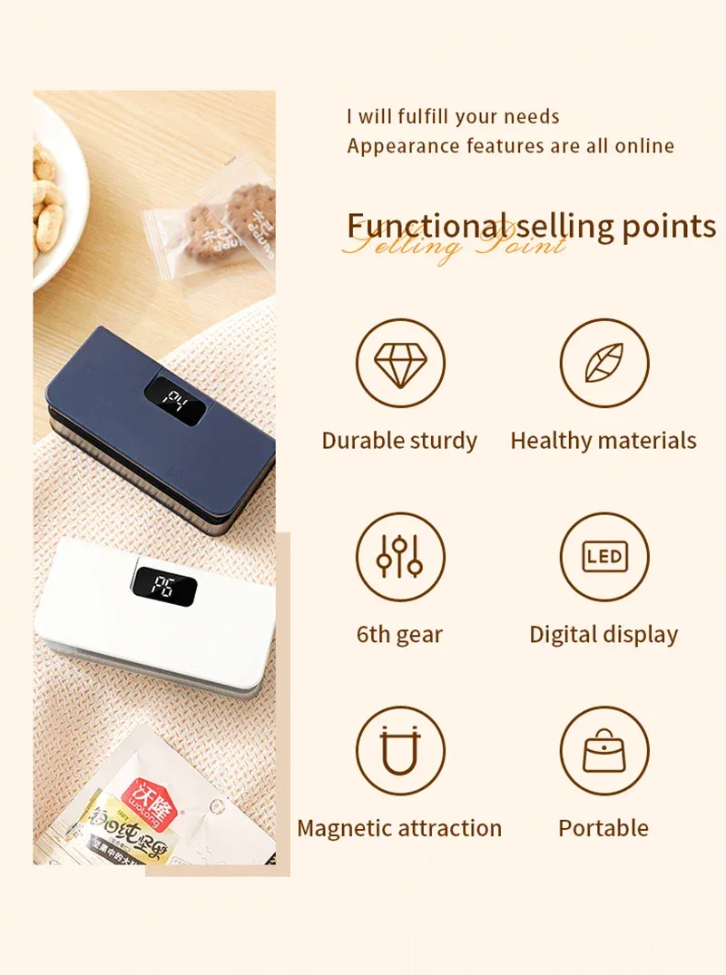 Mini Bag Sealer Plastic Bag Heat Sealer Plastic Bag Sealing Machine USB Rechargeable Portable Package Bags Sealer