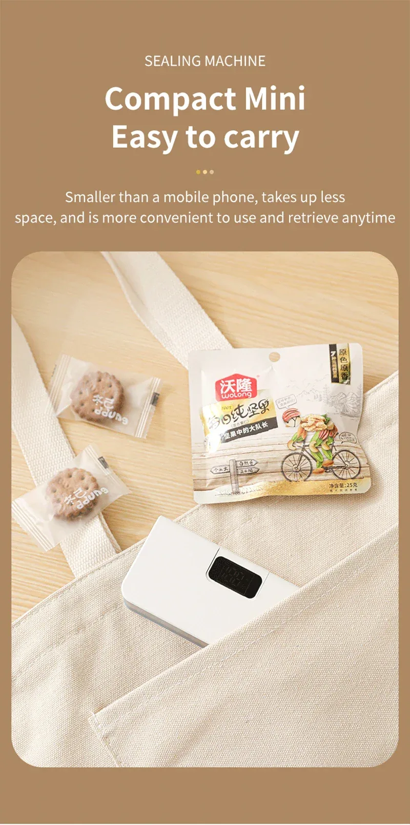 Mini Bag Sealer Plastic Bag Heat Sealer Plastic Bag Sealing Machine USB Rechargeable Portable Package Bags Sealer