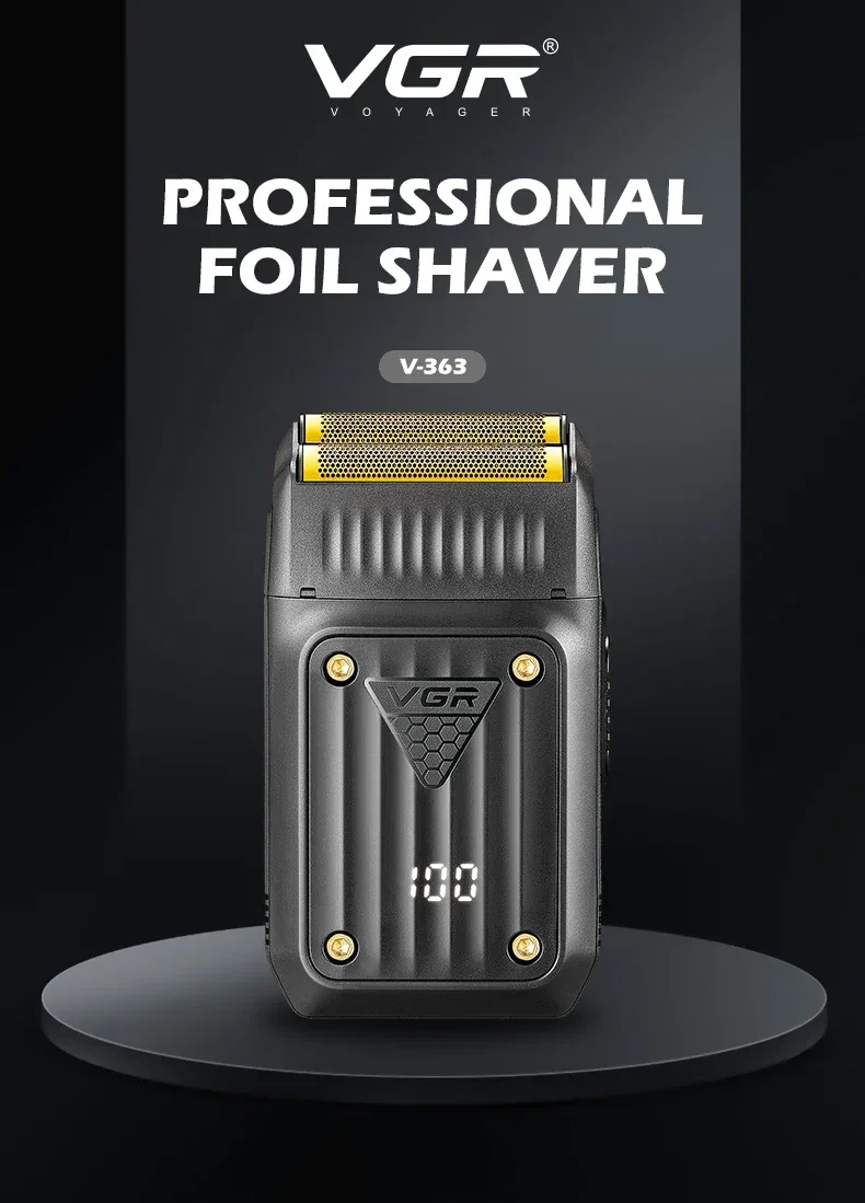 VGR 363 Razor Electric Shaver Professional Hair Trimmer Rechargeable Shaving Barber Beard Trimmer Foil Hair Shaver for Men