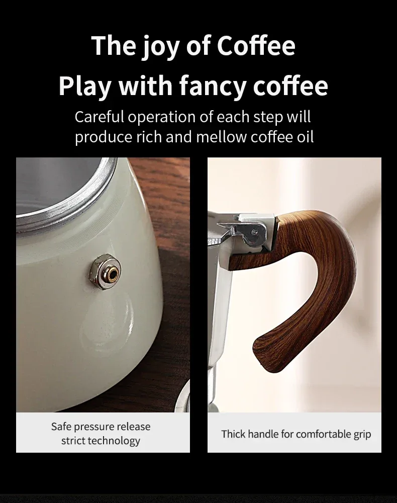 Bincoo Coffee Moka Pot Set with Electric Heating Plate for Home Use Small Espresso Extraction Machine Complete Brewing Kit