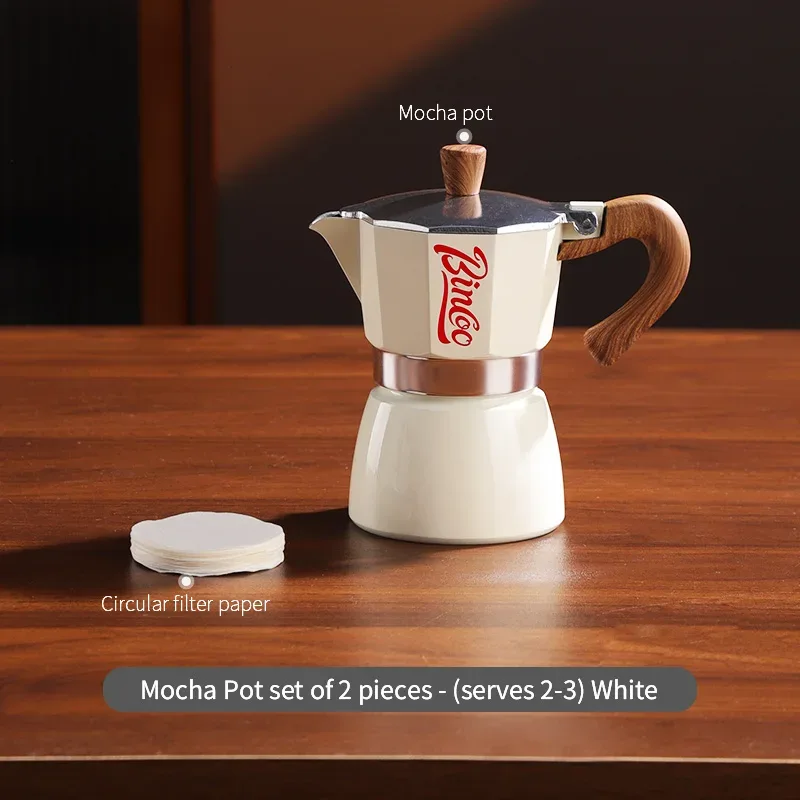 Bincoo Coffee Moka Pot Set with Electric Heating Plate for Home Use Small Espresso Extraction Machine Complete Brewing Kit