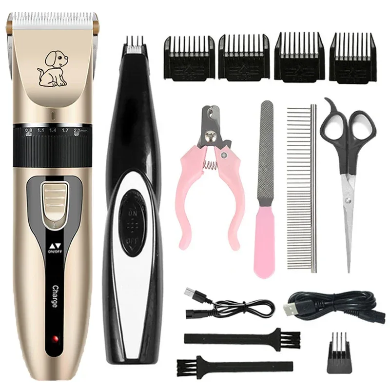 Electric Pet Clipper Grooming Kit For Dogs Reachageable Trimmer Haircut Cat Hair Cutting Remover Professional Machine Set
