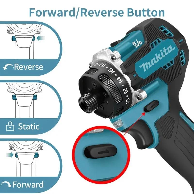 Makita 4000RPM Brushless Electric Screwdriver 3800IPM 180Nm Electric Drill Impact Driver Wood/Bolt/T-Mode For 18V Battery