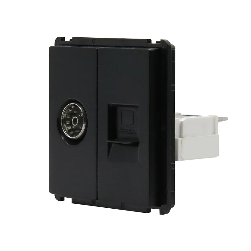 BSEED Single TV CAT5 Internet Socket Double EU Power Socket Triple Germany With RJ45 Television Wall Sockets Glass Frame
