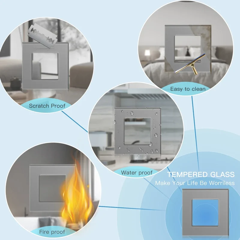 BSEED Single TV CAT5 Internet Socket Double EU Power Socket Triple Germany With RJ45 Television Wall Sockets Glass Frame