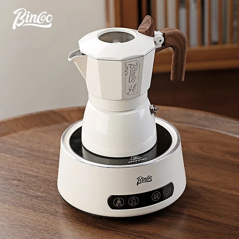 Bincoo Dual Valve Moka Pot Espresso Maker Electric for Home Camping Coffee Extraction Tool Italian Barista Tool Espresso Machine