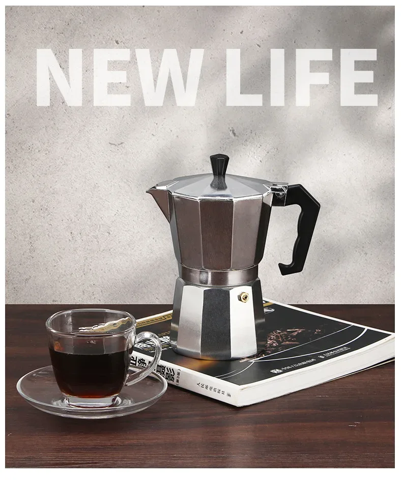 150 300 600 Aluminum Moka Pot with Electric Burner Stove Top Coffee Maker Espresso Percolator Mocha Kettle Heater Home Household