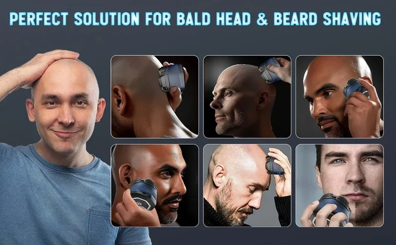 Electric Head Shavers for Bald Men 6D Magnetic Razor Hair Trimmer Rechargeable LED Display Waterproof Beard Shavers Hair Cutting