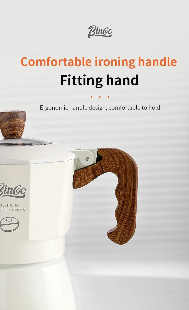 Bincoo Dual Valve Moka Pot Espresso Maker Mocha Pot Brewed Coffee Pot 220V Electric Stove Concentrated Extraction Barista Tools