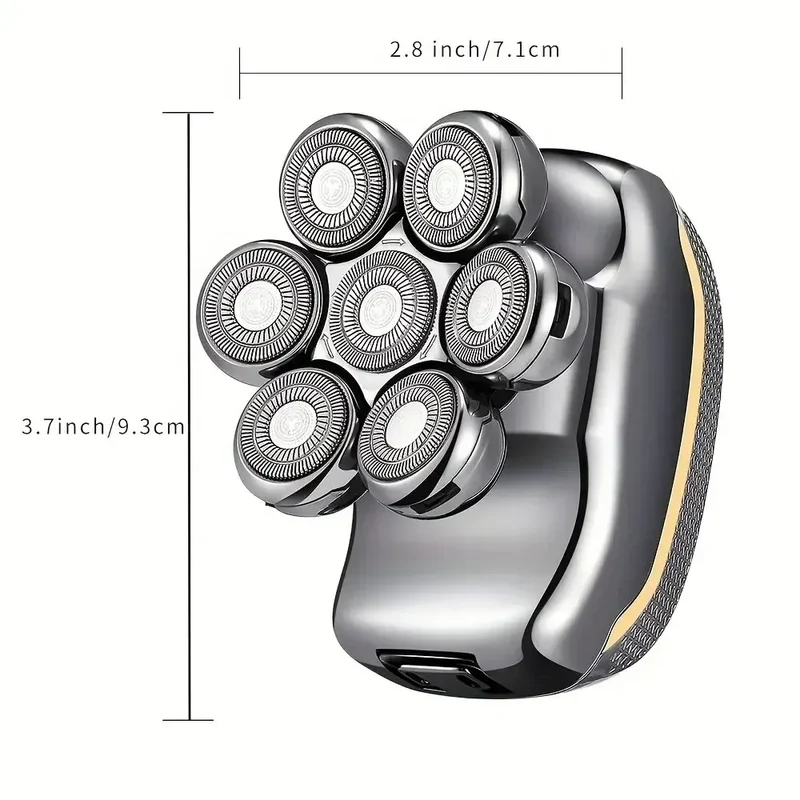 Men's Electric Head Shaver Razor Rechargeable Cordless Hair Shaving Razors for Bald Man 6 in 1 Waterproof Wet Dry Beard Trimmer