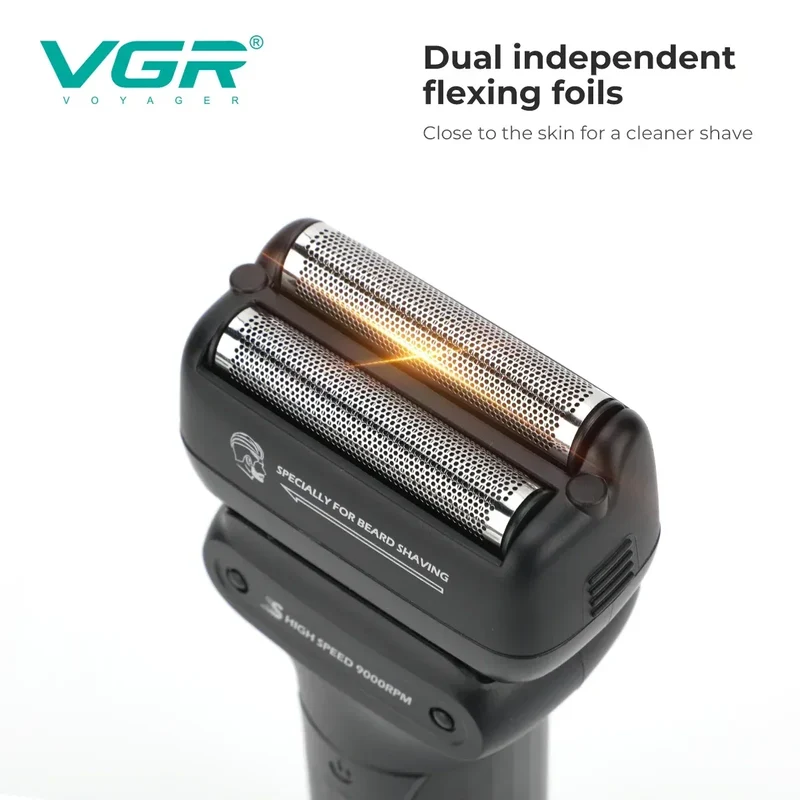 VGR Electric Shaver Professional Shaving Machine 9000 RPM Beard Trimmer LED Display Reciprocating Shaving Machine for Men V-368