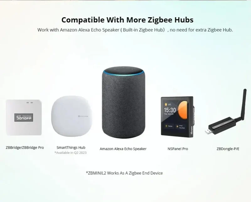SONOFF ZBMINI-L2 Zigbee DIY Mini Smart Switch Module No Neutral Wire Required Switch Work With Alexa Google Alice Smartthing
