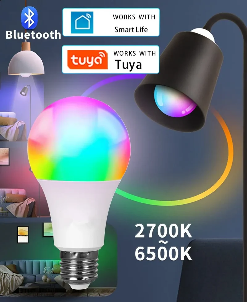 E27 Tuya Smart Light Bulbs RGB e27 Led Bulb AC 10W 12W 15W 18W Smart Home Zigbee Lamp Works With Alexa Google Home Smartthings