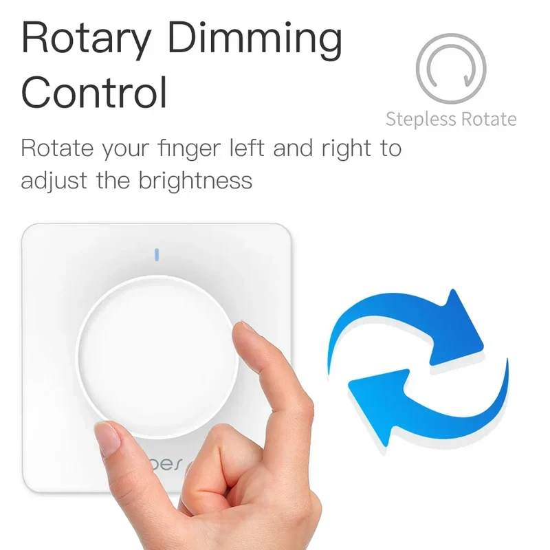 New ZigBee Smart Rotary/Touch Light Dimmer Switch Smart Life/Tuya APP Remote Control Works with Alexa Google Voice Assistants EU