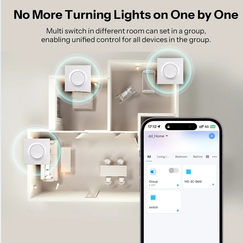 SONOFF Orb-ZBW1L Zigbee Smart Wall Switch Fusion Series ZBMINIL2-E No Neutral Required Seamless Integration With Home Assistant
