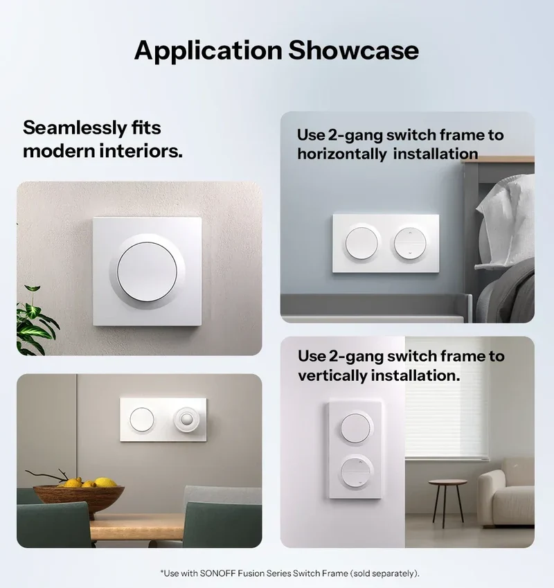 SONOFF Orb-ZBW1L Zigbee Smart Wall Switch Fusion Series ZBMINIL2-E No Neutral Required Seamless Integration With Home Assistant