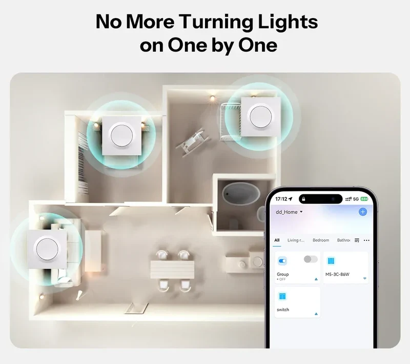 SONOFF Orb-ZBW1L Zigbee Smart Wall Switch Fusion Series ZBMINIL2-E No Neutral Required Seamless Integration With Home Assistant