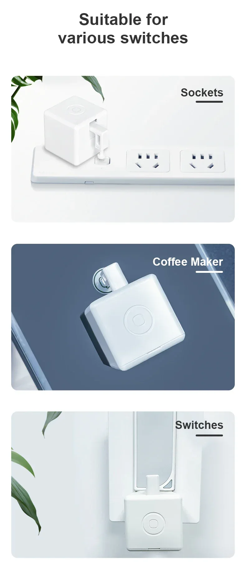New Zigbee Smart Fingerbot Plus Switch Button Pusher Touch Arms Fingerbot Tuya Smart Life Control Work with Alexa Google Alice
