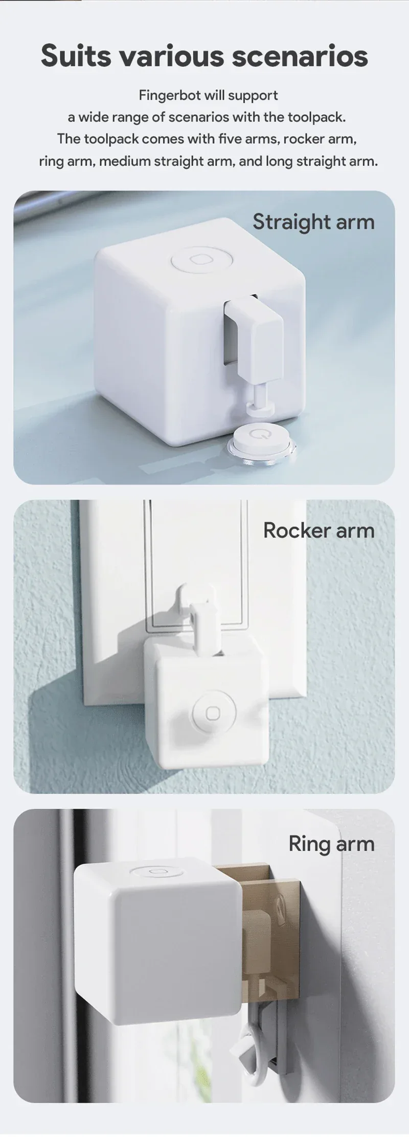 New Zigbee Smart Fingerbot Plus Switch Button Pusher Touch Arms Fingerbot Tuya Smart Life Control Work with Alexa Google Alice