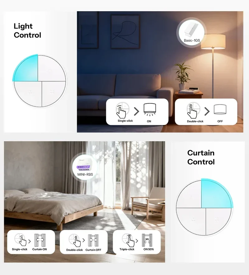 SONOFF Orb 4-In-1 Zigbee Smart Scene Button Split Magnetic Design Zigbee & eWeLink-Remote Dual Protocol Multiple Trigger Actions