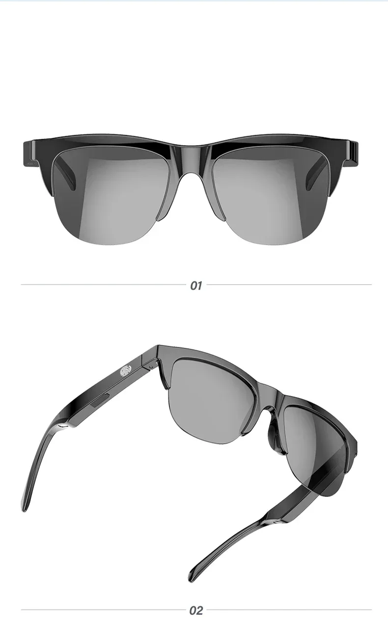 New Smart Bluetooth V5.3 Sunglasses Glasses Call Outdoor Sports Headphones HIFI Black Technology Anti-touch UV For Men And Women
