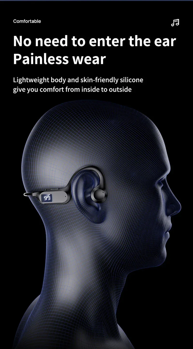 Wireless Earphone Bone Conduction Sport Swimming Bluetooth Compatible Headphone Hand-free With Mic For Running X7 Earbuds