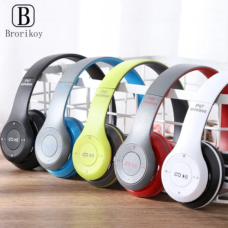 P47 Wireless Headphones Bluetooth 5.0 Earphones Foldable HIFI Stereo Bass for Music Gaming Kid Girl Earphone for iPhone XiaoMi