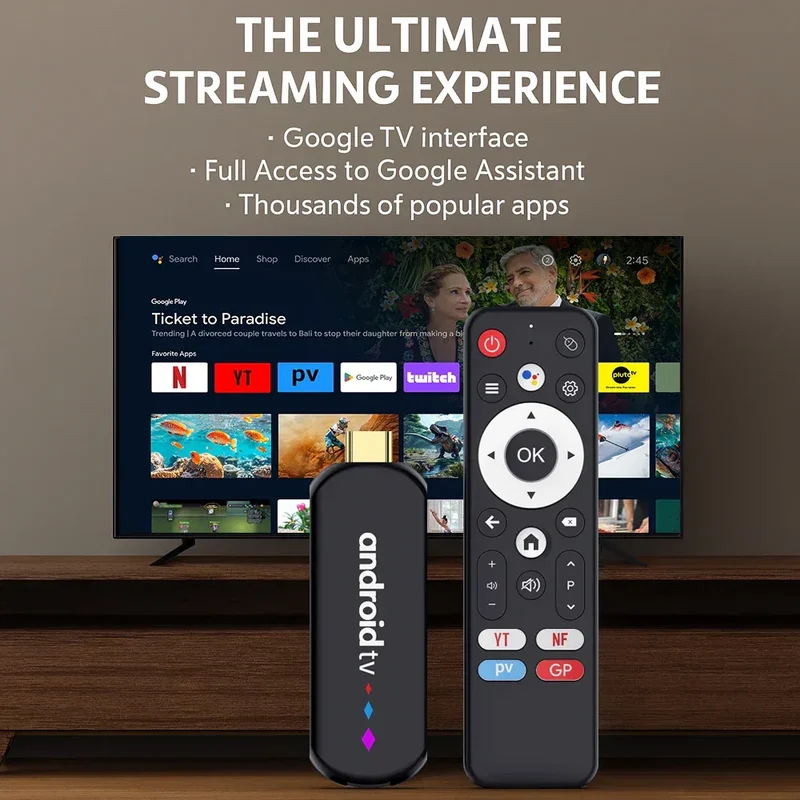 Android TV Stick S905L3 H96 MAX Android 14.0 4K Quad Core 2.4G 5G Wifi BT Home Media Player Voice Assistant Smart TV Stick