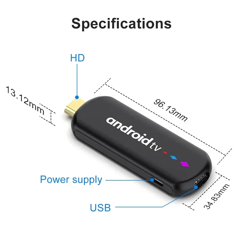 Android TV Stick S905L3 H96 MAX Android 14.0 4K Quad Core 2.4G 5G Wifi BT Home Media Player Voice Assistant Smart TV Stick