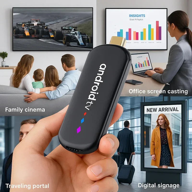 Android TV Stick S905L3 H96 MAX Android 14.0 4K Quad Core 2.4G 5G Wifi BT Home Media Player Voice Assistant Smart TV Stick