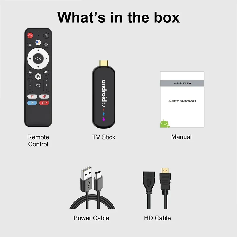Android TV Stick S905L3 H96 MAX Android 14.0 4K Quad Core 2.4G 5G Wifi BT Home Media Player Voice Assistant Smart TV Stick