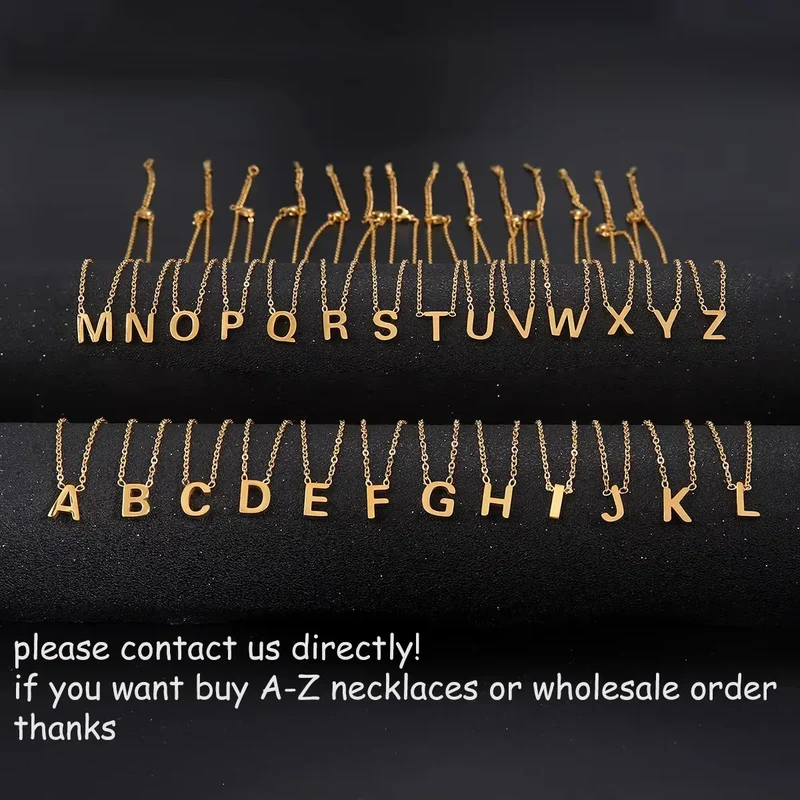 Cazador Minimalist Initial A-Z Letter Necklace for Women Alphabet Stainless Steel Choker Chains Jewelry Birthday Gift Wholesale