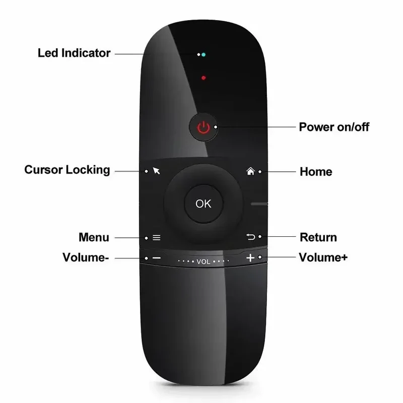 W1 Air Mouse Wireless Keyboard Remote Control 2.4G IR Learning 6-Axis gyroscope Motion Sense for Smart TV Android TV Box PC
