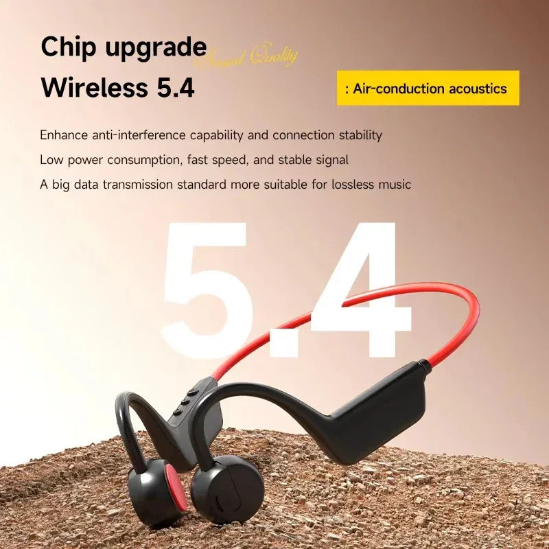Bone Conduction Headset Wireless Swimming Sports Headphone IPX8 Bluetooth 5.4 With Mic Waterproof Exercise Fitness