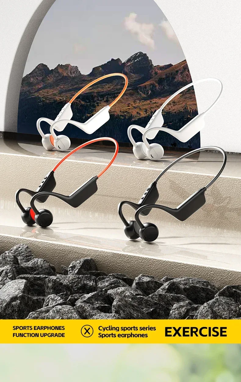 Bone Conduction Headset Wireless Swimming Sports Headphone IPX8 Bluetooth 5.4 With Mic Waterproof Exercise Fitness