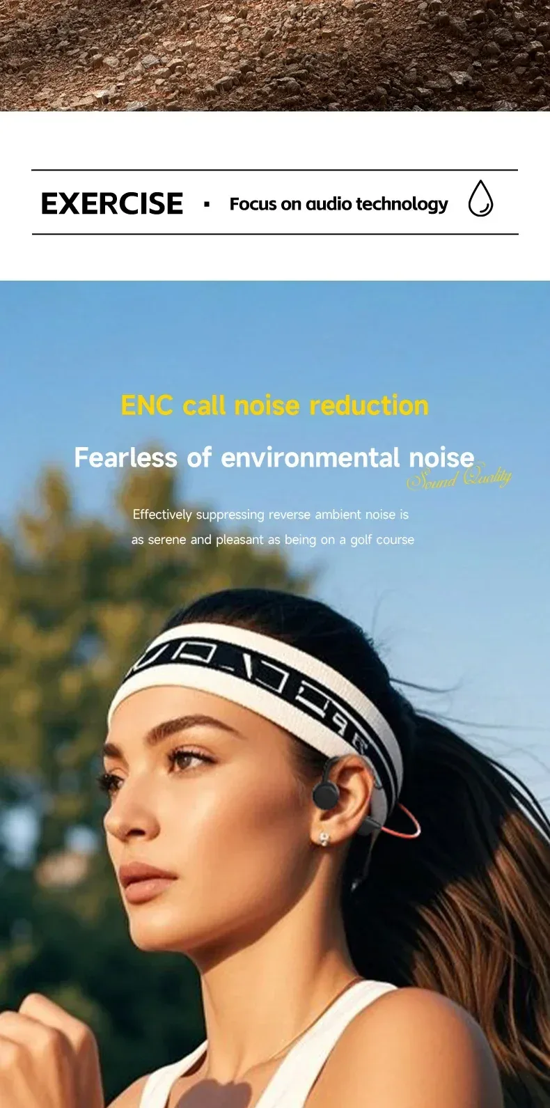 Bone Conduction Headset Wireless Swimming Sports Headphone IPX8 Bluetooth 5.4 With Mic Waterproof Exercise Fitness