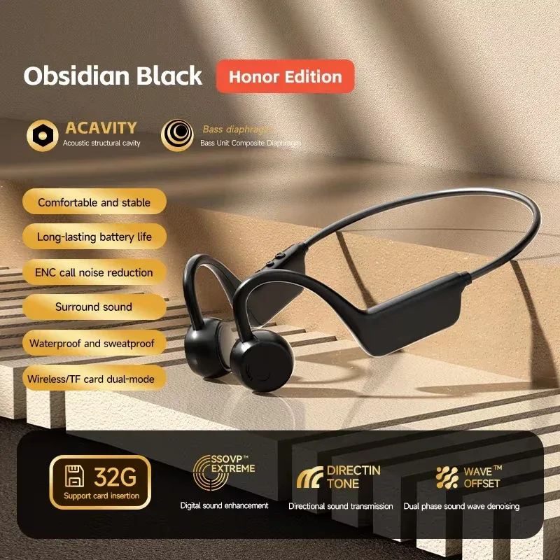 Bone Conduction Headset Wireless Swimming Sports Headphone IPX8 Bluetooth 5.4 With Mic Waterproof Exercise Fitness