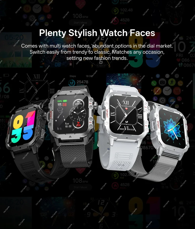 2026 Rugged Military Smart Watch Men's Outdoor Watch LED Flashlight 2.01'' HD Touch Screen Voice Bluetooth Call Smartwatch Gifts