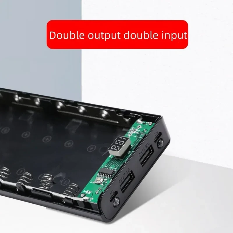 Dual USB Power Bank Battery Box Case 8*18650 LED DIY Shell Case Charging Storage Battery Holder Mobile Phone Charger For Xiaomi