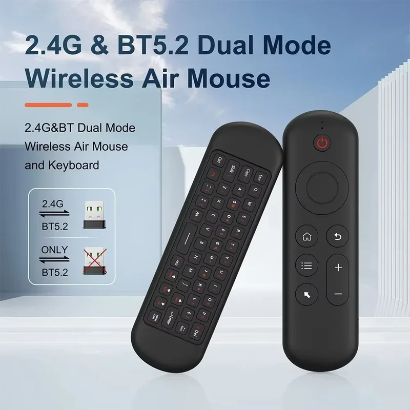2.4GHz Wireless M5 Air Mouse BT 5.2 Mini Keyboard Backlit Remote Control IR Learning Remote Control for PC Android TV Box