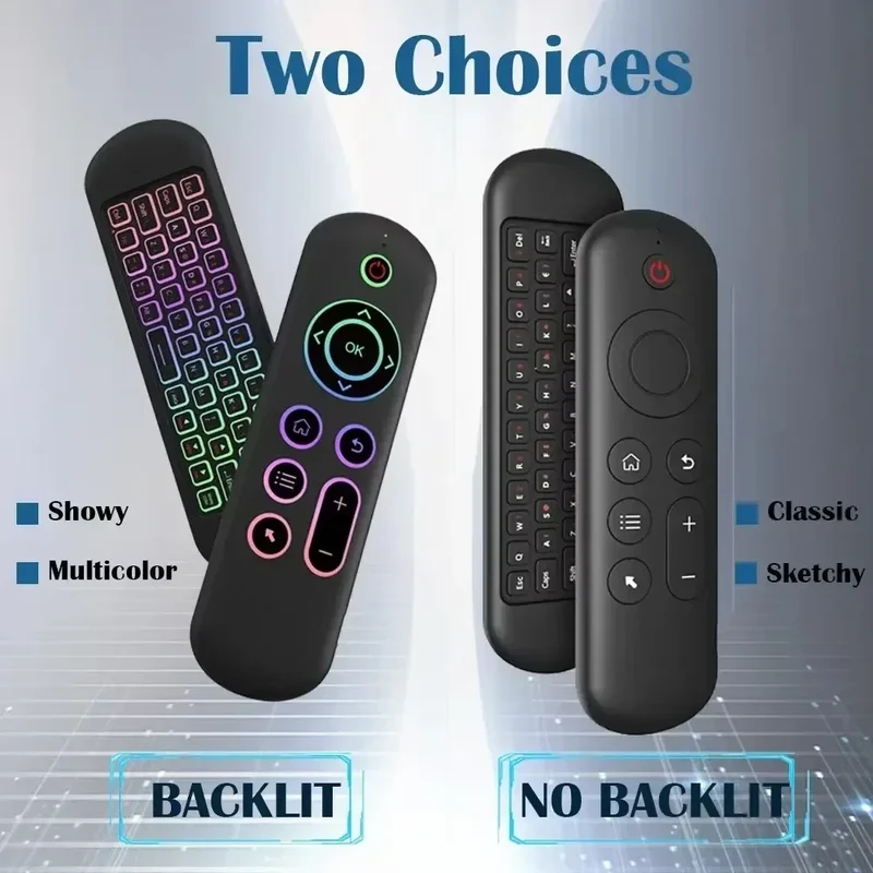 2.4GHz Wireless M5 Air Mouse BT 5.2 Mini Keyboard Backlit Remote Control IR Learning Remote Control for PC Android TV Box