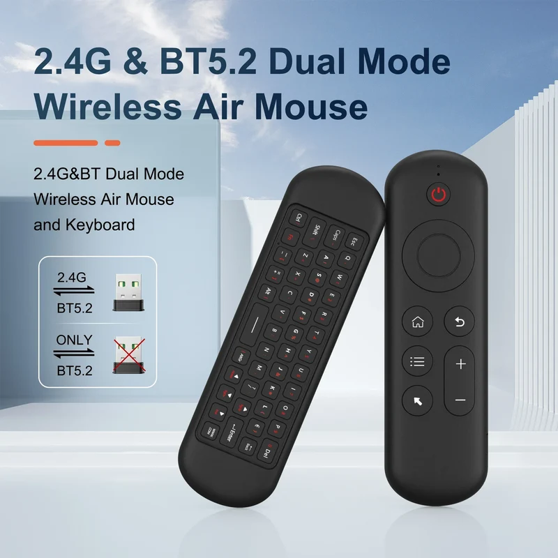 2.4GHz Wireless M5 Air Mouse BT 5.2 Mini Keyboard Backlit Remote Control IR Learning Remote Control for PC Android TV Box