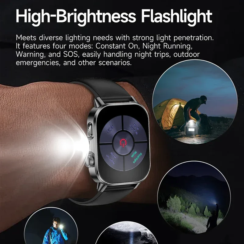 2026 New Model Uric Acid & Lipid Health Analysis Smart Watch Men ECG+PPG Bluetooth Call 2.01-inch Flashlight Smartwatch Women