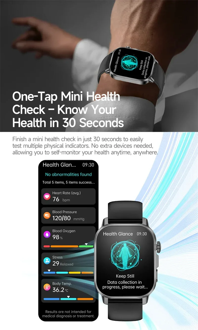 2026 New Model Uric Acid & Lipid Health Analysis Smart Watch Men ECG+PPG Bluetooth Call 2.01-inch Flashlight Smartwatch Women