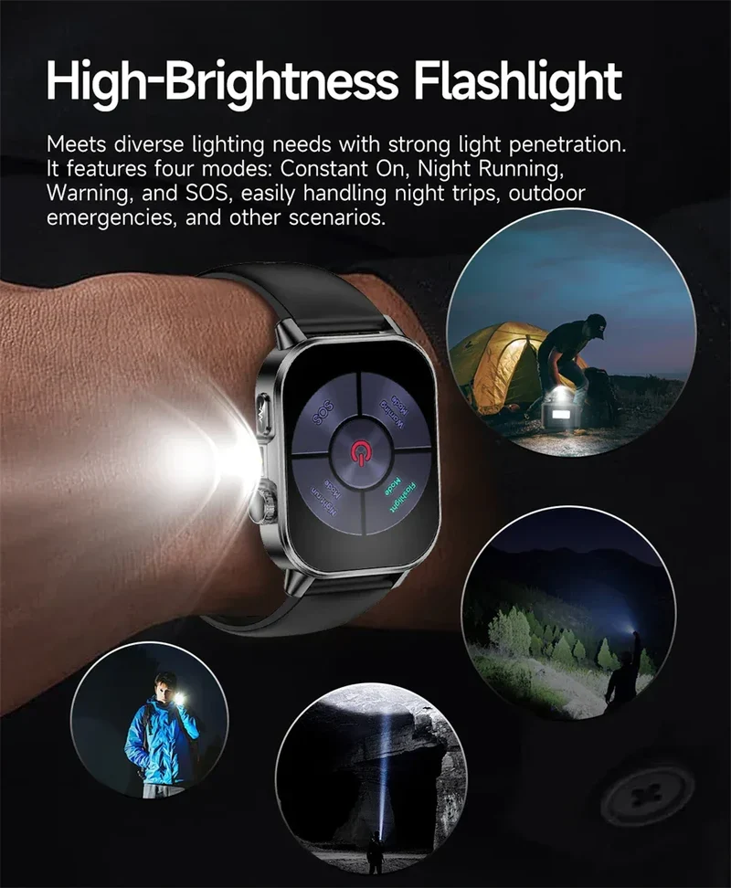 2026 New Model Uric Acid & Lipid Health Analysis Smart Watch Men ECG+PPG Bluetooth Call 2.01-inch Flashlight Smartwatch Women