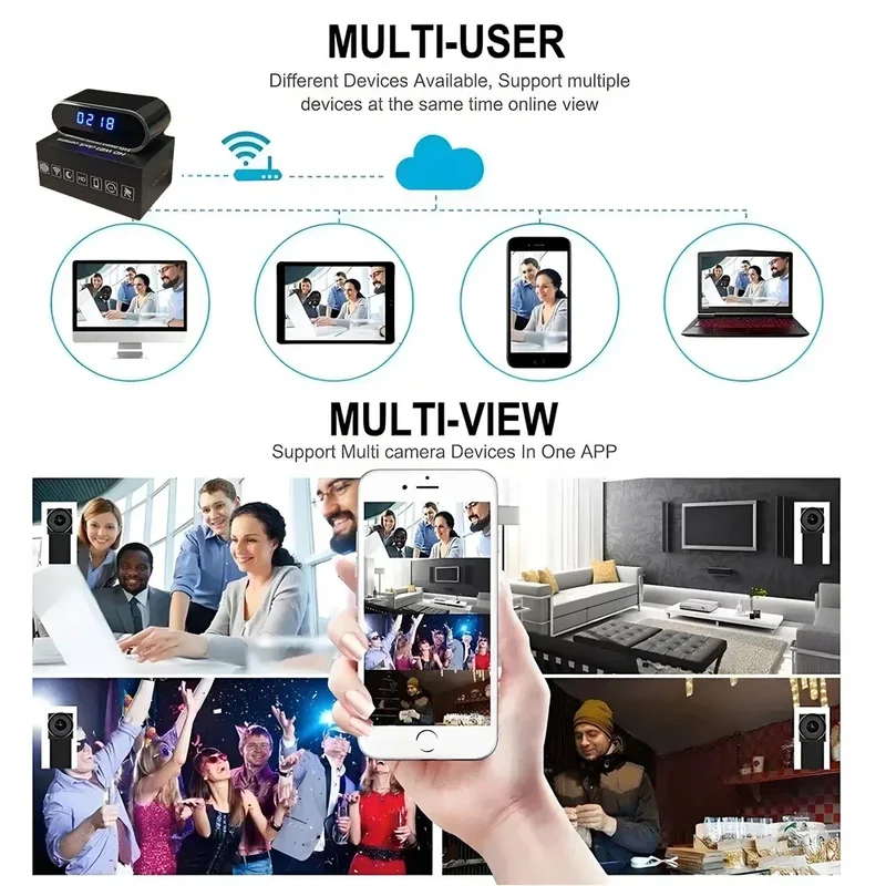 4KHD WiFi mini camera, digital lights can be turned off, infrared night vision, motion detection remote viewing, wireless camera
