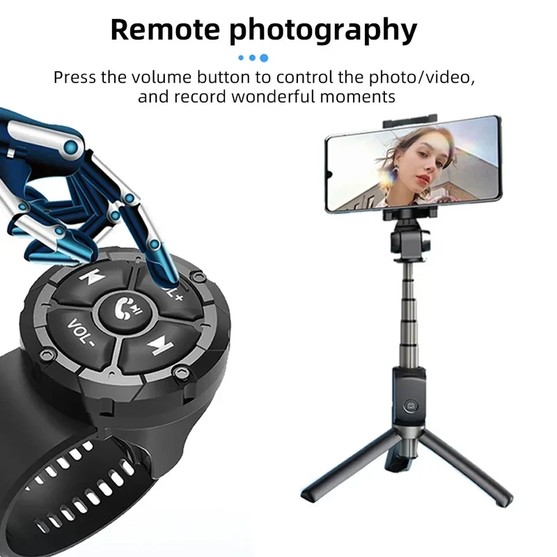 5 Keys Smart Remote Controller Wireless Bluetooth-compatible Media Button Psychedelic/Black Colors Car Motorcycle bike Control